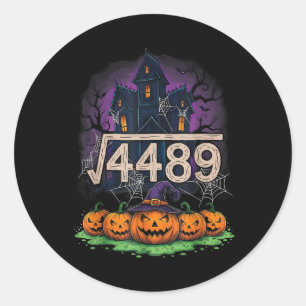 Adesivo Redondo Raiz Quadrada 4489 Meme Divertido De Halloween 67 