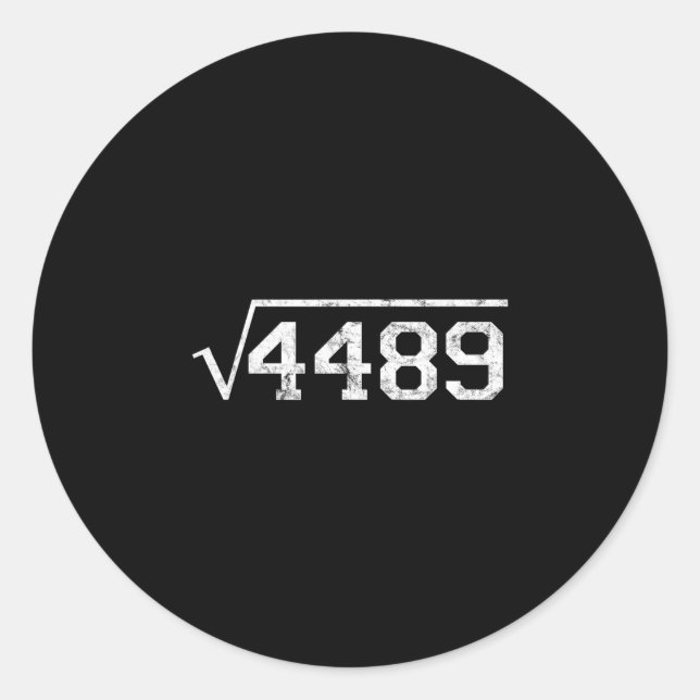 Adesivo Redondo Raiz Quadrada De 4489 Gíria Professor De Matemátic (Frente)