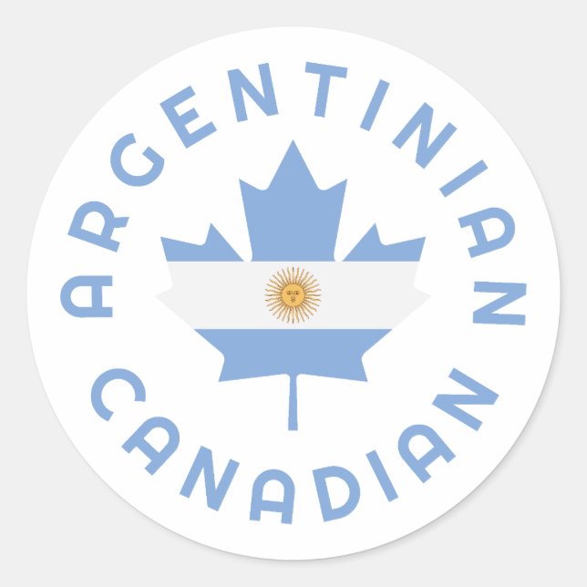 Adesivo Redondo Raízes argentinas canadenses (Frente)