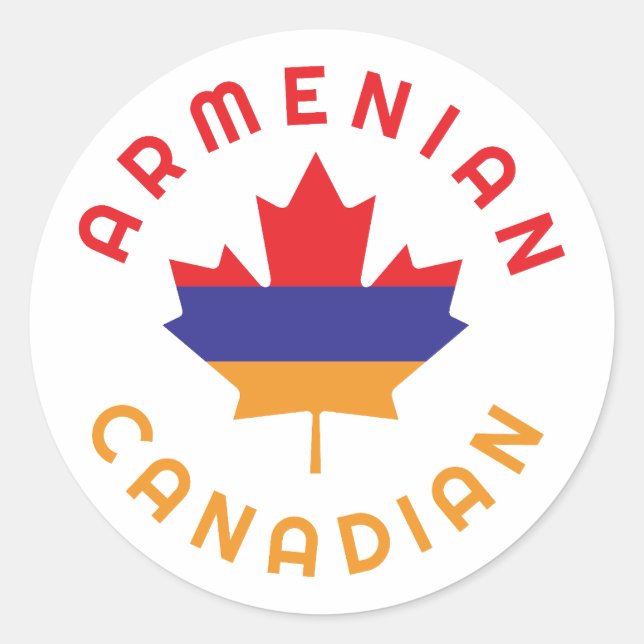 Adesivo Redondo Raízes armênias canadenses (Frente)