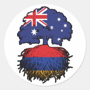 Adesivo Redondo Raízes da Árvore Australiana Armênia