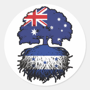 Adesivo Redondo Raízes da Árvore Australiana de Honduras