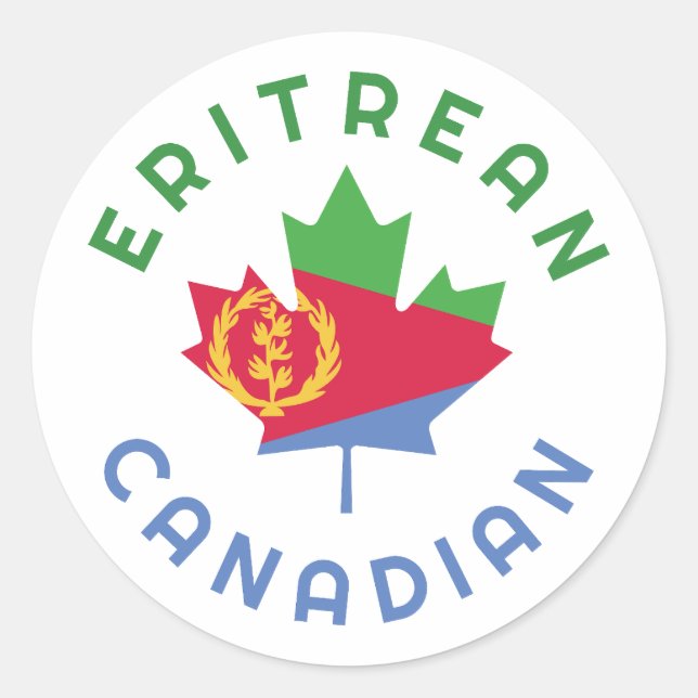 Adesivo Redondo Raízes da Eritreia Canadense (Frente)