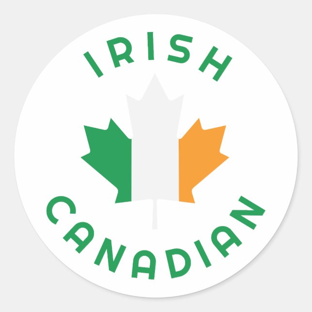 Adesivo Redondo Raízes da Irlanda do Canadá (Frente)