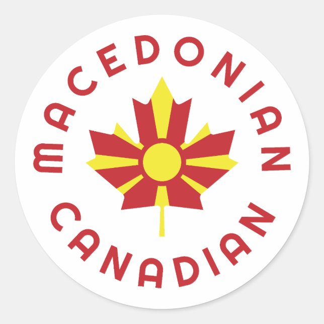 Adesivo Redondo Raízes da Macedônia canadense (Frente)