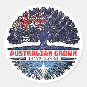 Adesivo Redondo Raízes de Árvore australianas somali australianas