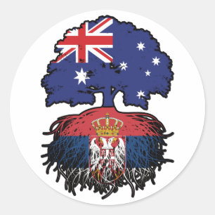 Adesivo Redondo Raízes de Árvore da Austrália Australiana Sérvia