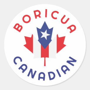 Adesivo Redondo Raízes de Boricua Canadense