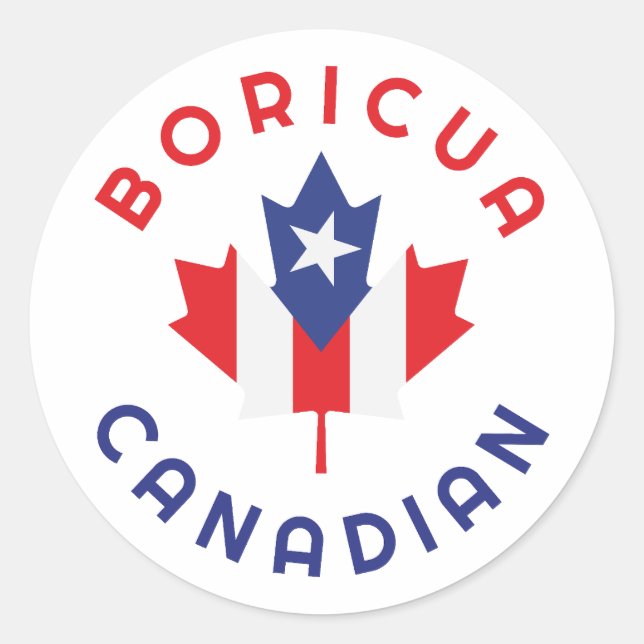 Adesivo Redondo Raízes de Boricua Canadense (Frente)
