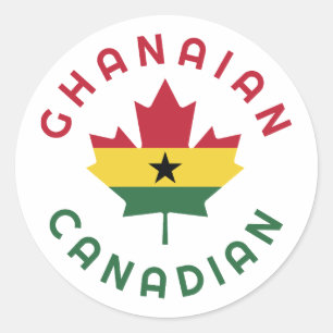 Adesivo Redondo Raízes de Gana do Canadá