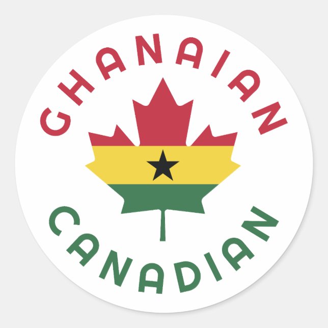 Adesivo Redondo Raízes de Gana do Canadá (Frente)