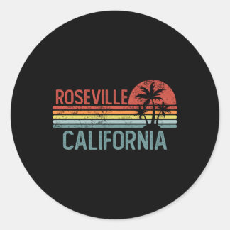 Adesivo Redondo Raízes do lar de Roseville California Usa City Tri