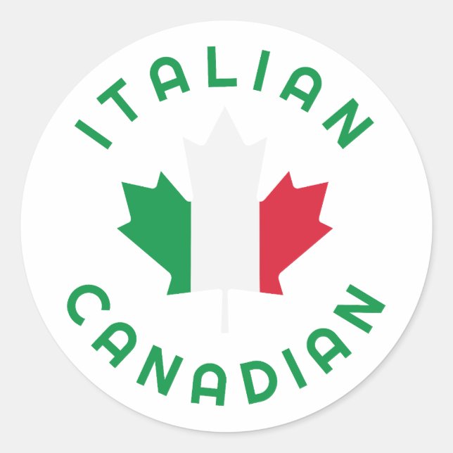 Adesivo Redondo Raízes italianas canadenses (Frente)