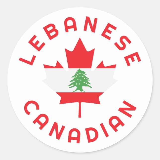 Adesivo Redondo Raízes libanesas canadenses (Frente)