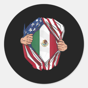Adesivo Redondo Raízes Mexicanas Crescem Estados Unidos América Mé