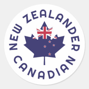 Adesivo Redondo Raízes neozelandesas do Canadá