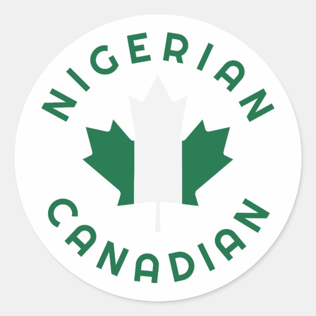 Adesivo Redondo Raízes nigerianas canadenses (Frente)