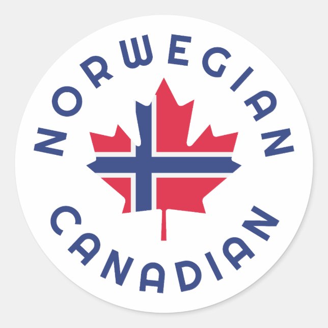 Adesivo Redondo Raízes Norueguesas Canadenses (Frente)