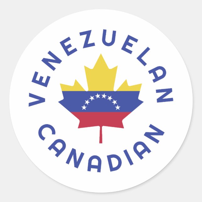 Adesivo Redondo Raízes venezuelanas canadenses (Frente)