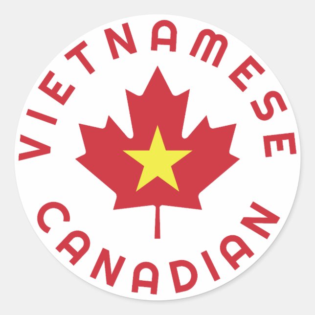 Adesivo Redondo Raízes vietnamitas canadenses (Frente)