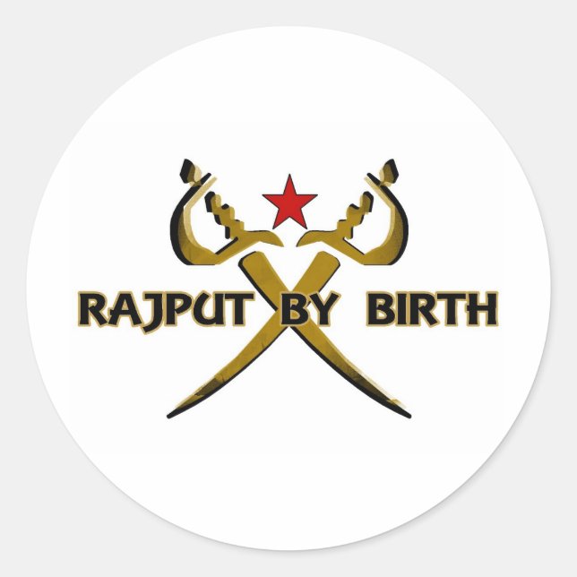 Adesivo Redondo Rajput by Birth Red Star (Frente)