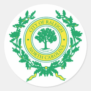 Adesivo Redondo Raleigh, North Carolina Seal