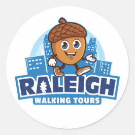Adesivo Redondo Raleigh Walking Tours Cute Acorn