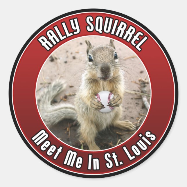 Adesivo Redondo Rally Squirrel - Louis, Missouri (Frente)