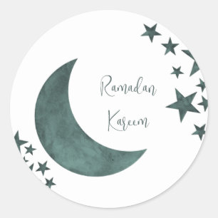 Adesivo Redondo Ramadan Kareem crescent Islam mubarak estrelas Pos