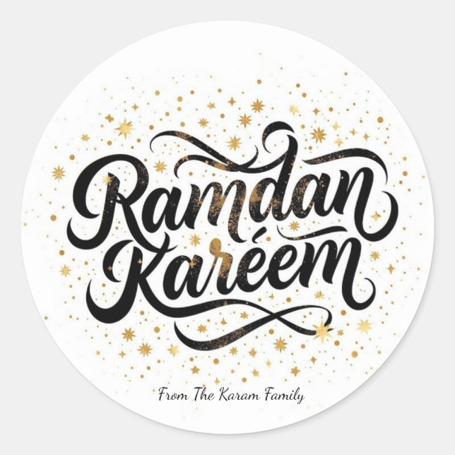 Adesivo Redondo Ramadan Kareem holiday  (Frente)
