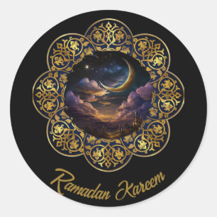 ADESIVO REDONDO RAMADAN KAREEM MUBARAK 2024 EID MUBARAK