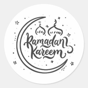 Adesivo Redondo Ramadan Kareem Muçulmano Festa Islâmica Sagrada Mê