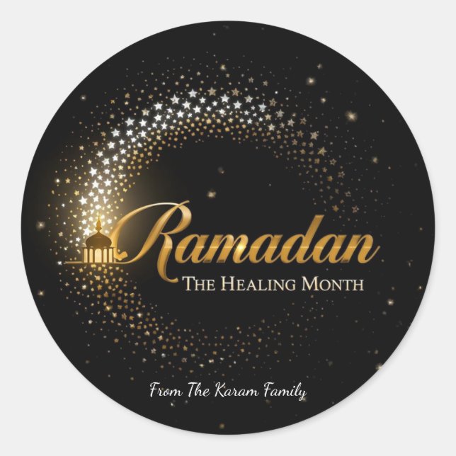 Adesivo Redondo Ramadan Kareem theme gift Sticker for celebration (Frente)