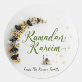 Adesivo Redondo Ramadan Kareem theme gift Sticker for celebration