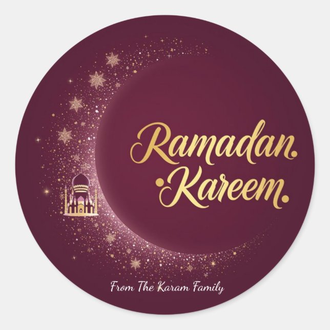 Adesivo Redondo Ramadan Kareem theme gift Sticker for celebration (Frente)
