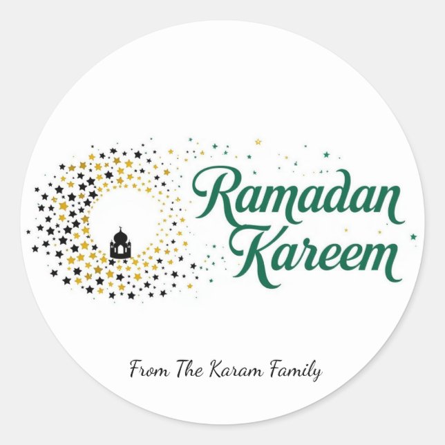 Adesivo Redondo Ramadan Kareem theme gift Sticker for celebration (Frente)