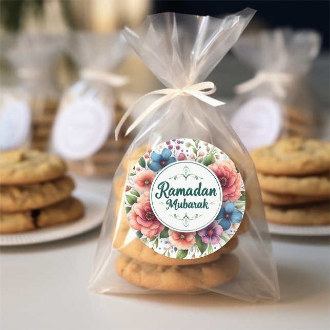 Adesivo Redondo Ramadan Mubarak (Ramadan Mubarak Stickers)