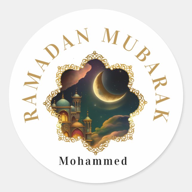 ADESIVO REDONDO RAMADAN MUBARAK KAREEM 2024 (Frente)