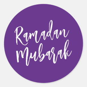 Adesivo Redondo Ramadan Mubarak Purple