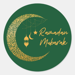Adesivo Redondo Ramadan Mubarak - Ramadan Kareem - Eid Mubarak