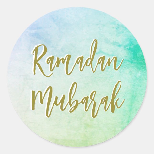 Adesivo Redondo Ramadan Mubarak Saudações (Frente)