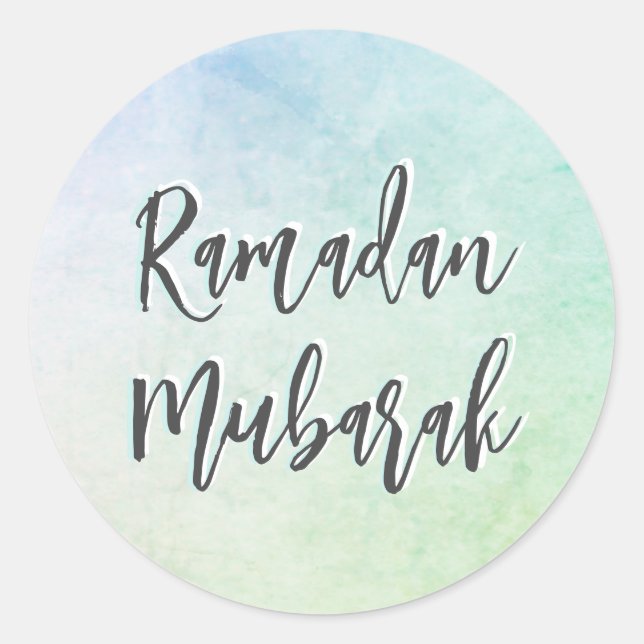 Adesivo Redondo Ramadan Mubarak Script Classic Round Sticker (Frente)