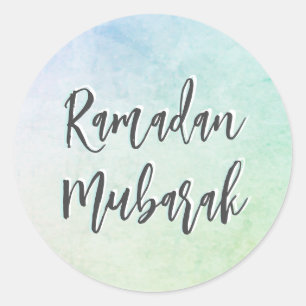 Adesivo Redondo Ramadan Mubarak Script Classic Round Sticker