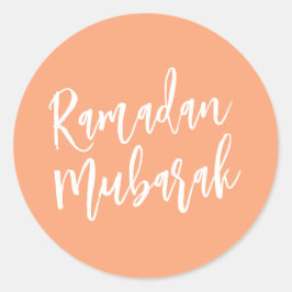 Adesivo Redondo Ramadan Mubarak Simple Peach Minimalista