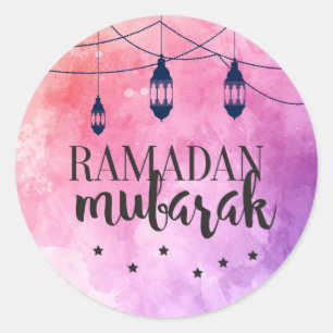Adesivo Redondo Ramadan Mubarak Stickers, Eid Mubarak Stickers