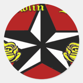 Adesivo Redondo Ramblin Rosa Sticker