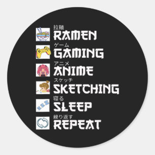 Adesivo Redondo Ramen Anime Jogos Otaku Anime Mangá Vídeo