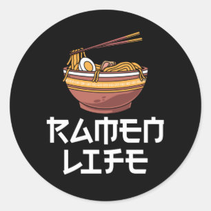 Adesivo Redondo Ramen Foodie Japonês Noodles Lover