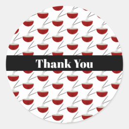 Adesivo Redondo Ramen Noodles Asian Bowl Party