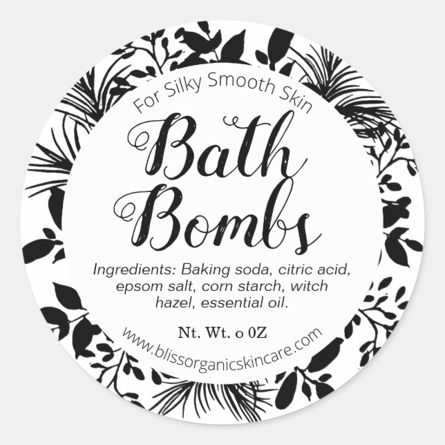 Adesivo Redondo Ramificações negras na bomba branca do banho (Frente)